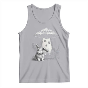 Funny Easter Day UFO Bunny Alien Eggs Tank Top TS11 Athletic Heather Print Your Wear