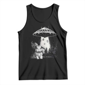 Funny Easter Day UFO Bunny Alien Eggs Tank Top TS11 Black Print Your Wear