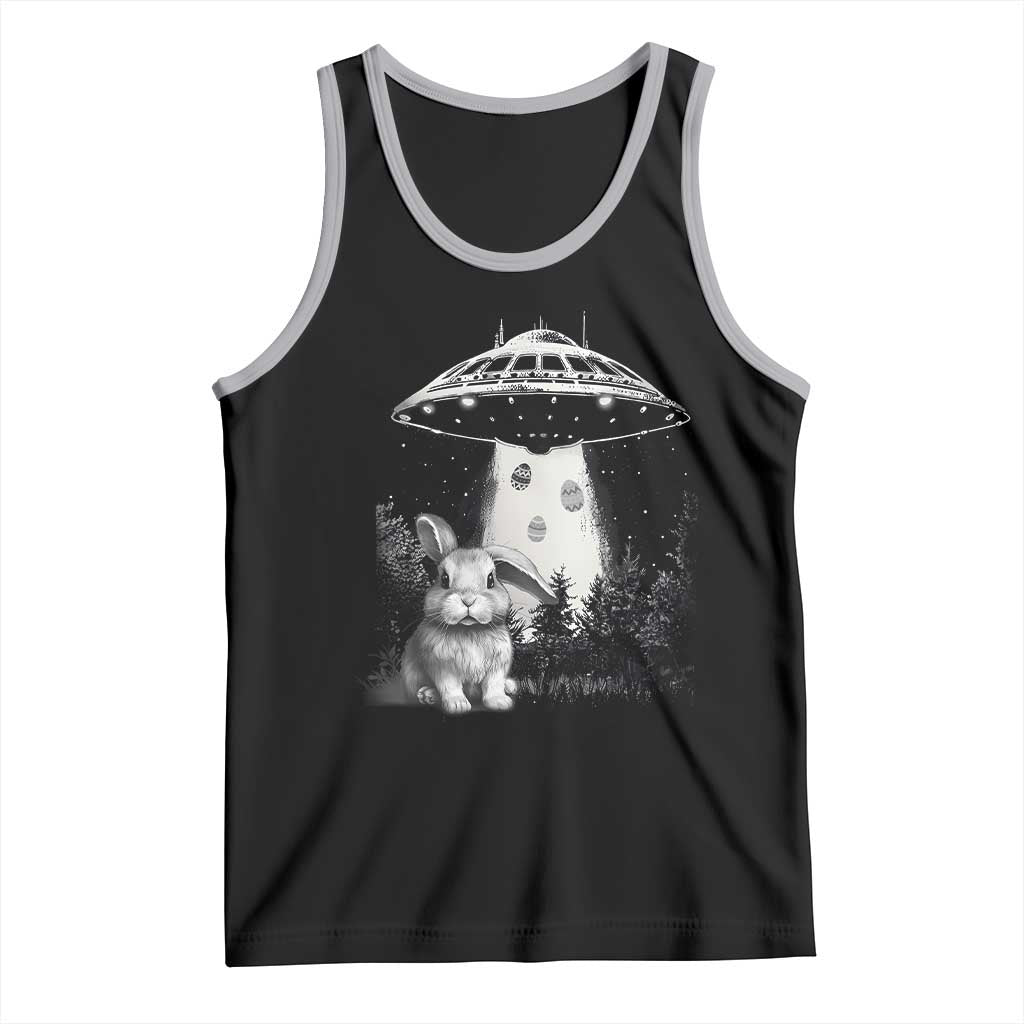 Funny Easter Day UFO Bunny Alien Eggs Tank Top TS11 Black Athletic Heather Print Your Wear