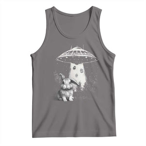 Funny Easter Day UFO Bunny Alien Eggs Tank Top TS11 Deep Heather Print Your Wear