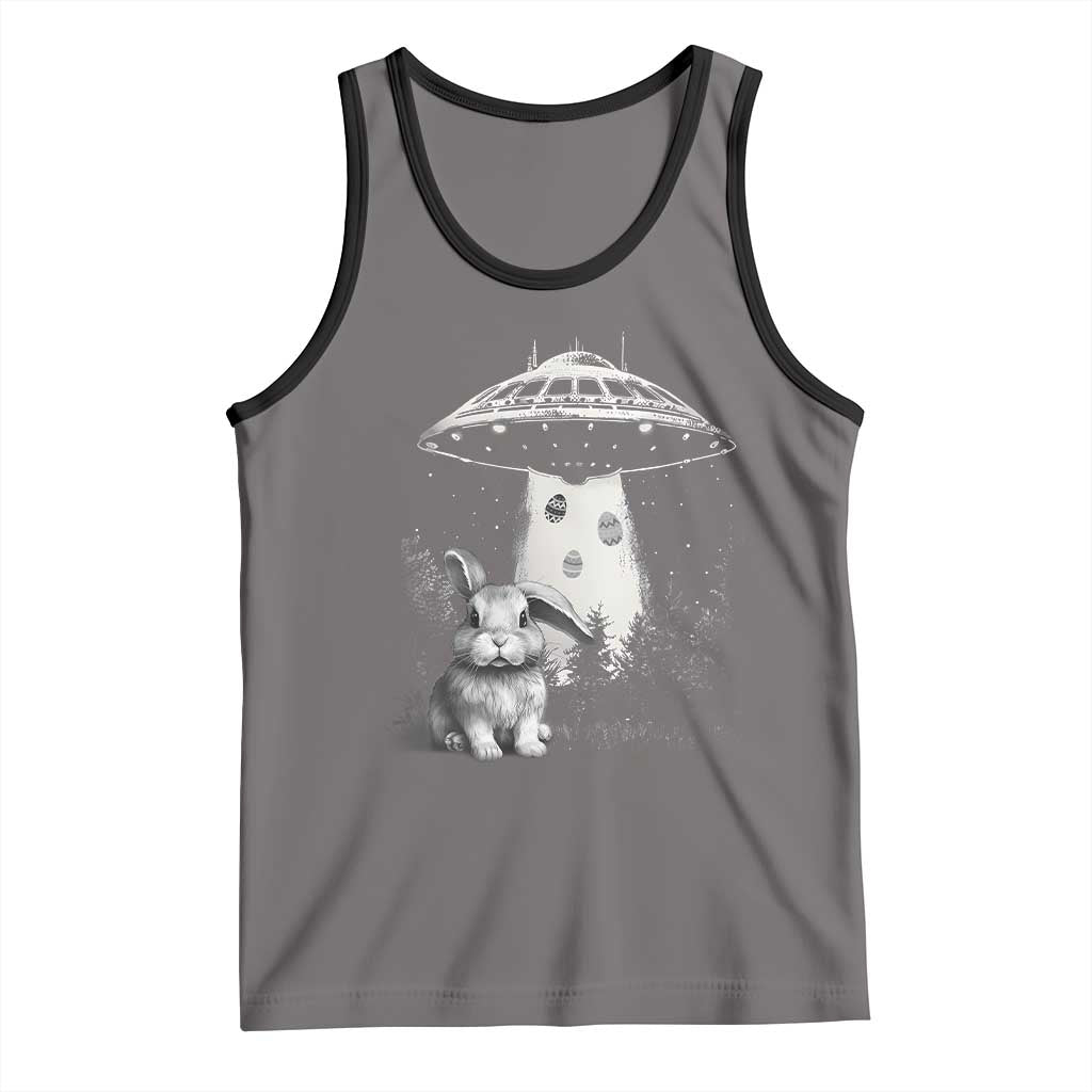 Funny Easter Day UFO Bunny Alien Eggs Tank Top TS11 Deep Heather Black Print Your Wear