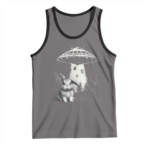 Funny Easter Day UFO Bunny Alien Eggs Tank Top TS11 Deep Heather Black Print Your Wear