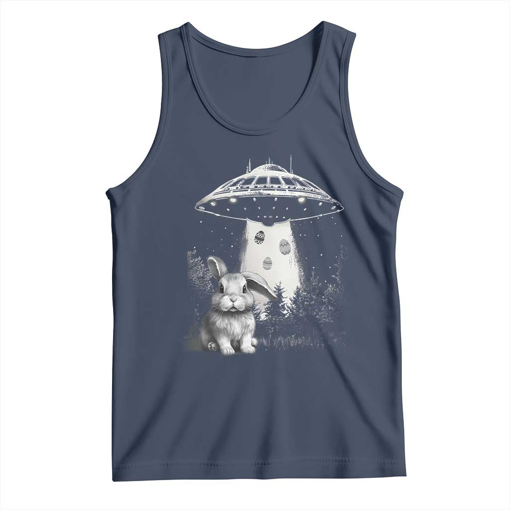 Funny Easter Day UFO Bunny Alien Eggs Tank Top TS11 Navy Print Your Wear