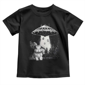 Funny Easter Day UFO Bunny Alien Eggs Toddler T Shirt TS11 Black Print Your Wear