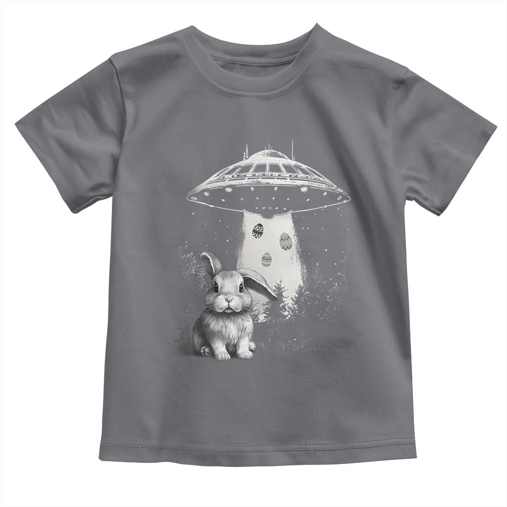 Funny Easter Day UFO Bunny Alien Eggs Toddler T Shirt TS11 Charcoal Print Your Wear