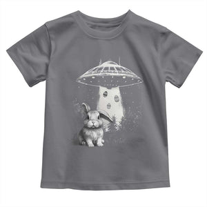 Funny Easter Day UFO Bunny Alien Eggs Toddler T Shirt TS11 Charcoal Print Your Wear