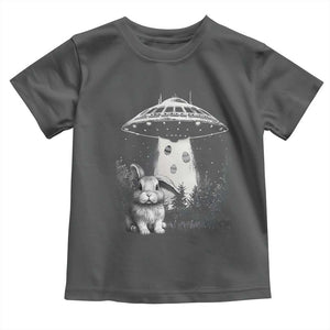 Funny Easter Day UFO Bunny Alien Eggs Toddler T Shirt TS11 Dark Heather Print Your Wear