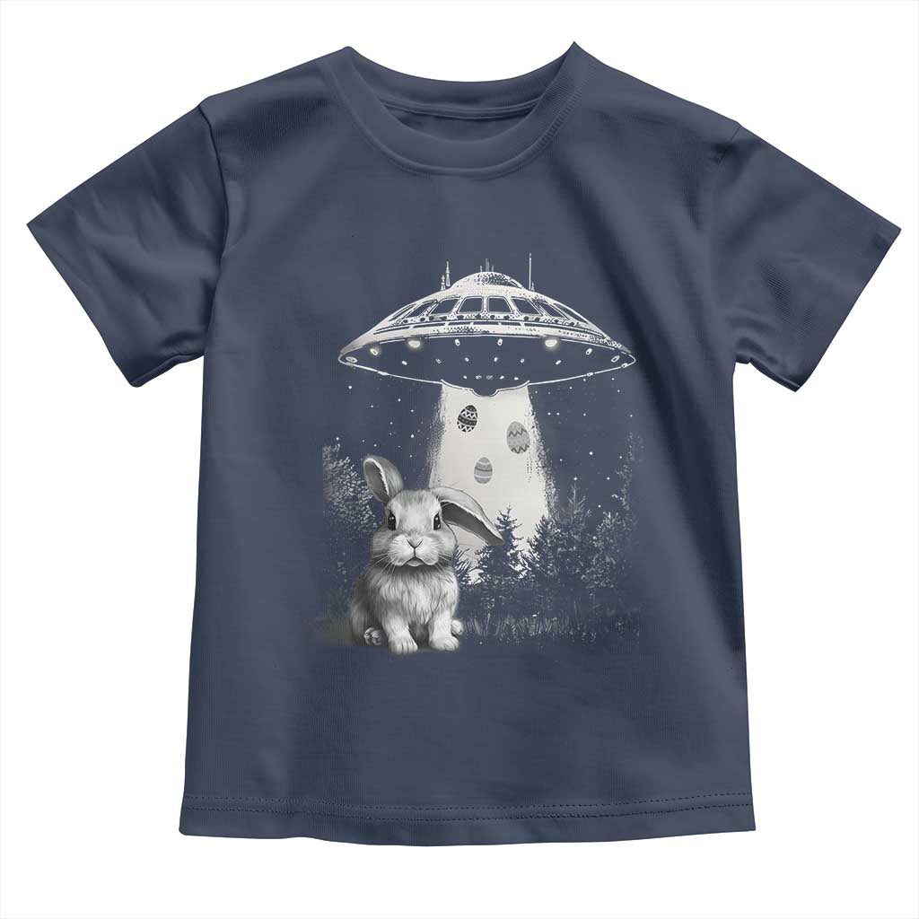 Funny Easter Day UFO Bunny Alien Eggs Toddler T Shirt TS11 Navy Print Your Wear