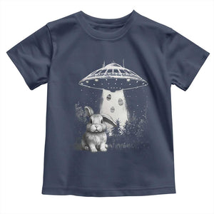 Funny Easter Day UFO Bunny Alien Eggs Toddler T Shirt TS11 Navy Print Your Wear