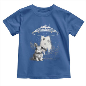 Funny Easter Day UFO Bunny Alien Eggs Toddler T Shirt TS11 Royal Blue Print Your Wear