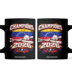 Venezuela Champions 2026 Baseball Lover Venezuelan Flag Coffee Mug TS11 Black Print Your Wear