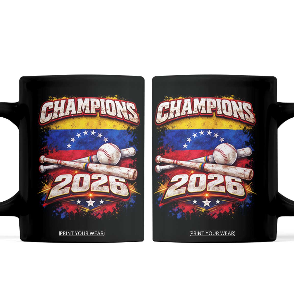 Venezuela Champions 2026 Baseball Lover Venezuelan Flag Coffee Mug TS11 Black Print Your Wear