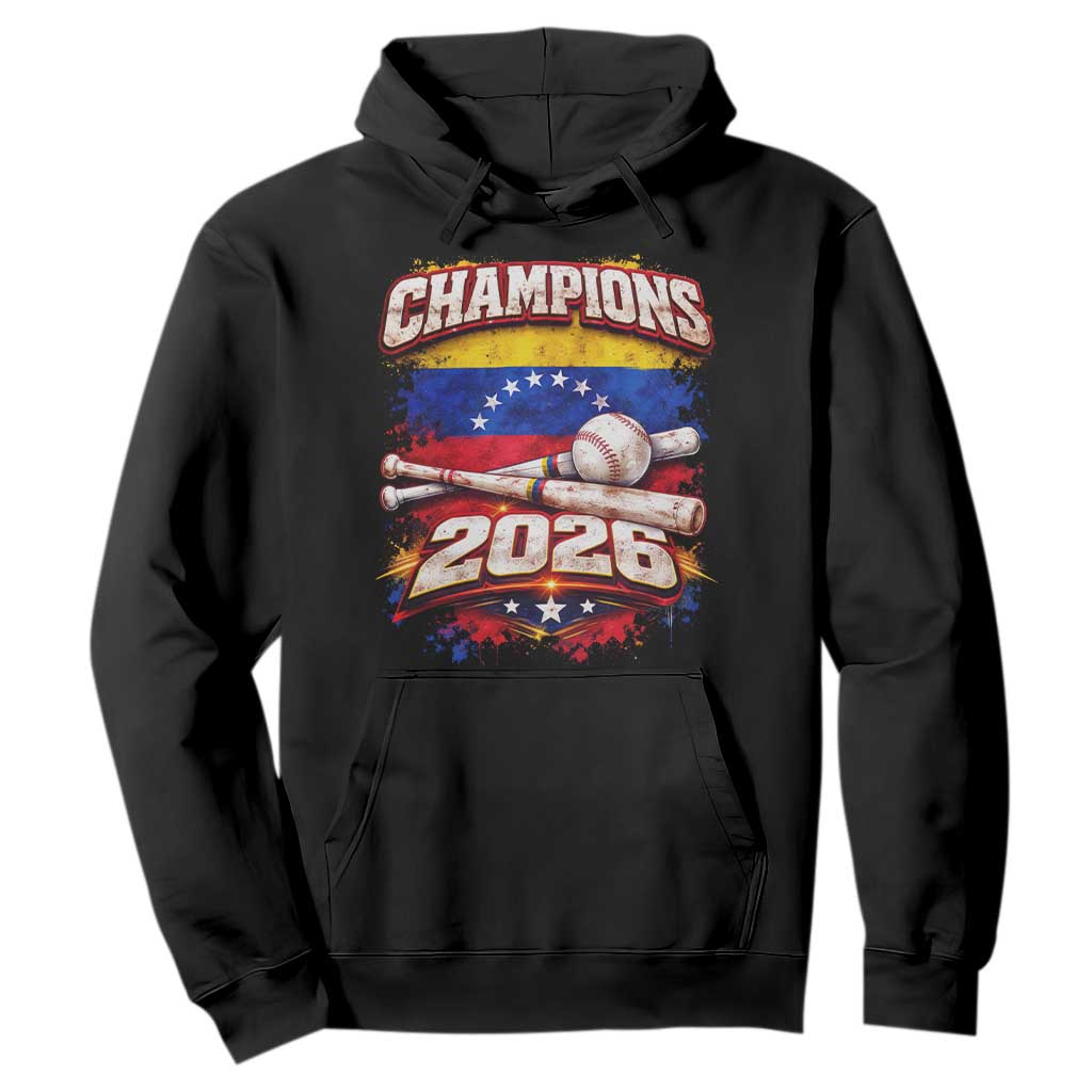 Venezuela Champions 2026 Baseball Lover Venezuelan Flag Hoodie TS11 Black Print Your Wear