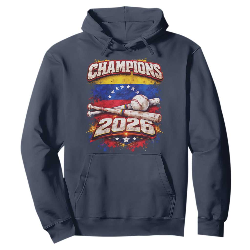 Venezuela Champions 2026 Baseball Lover Venezuelan Flag Hoodie TS11 Navy Print Your Wear