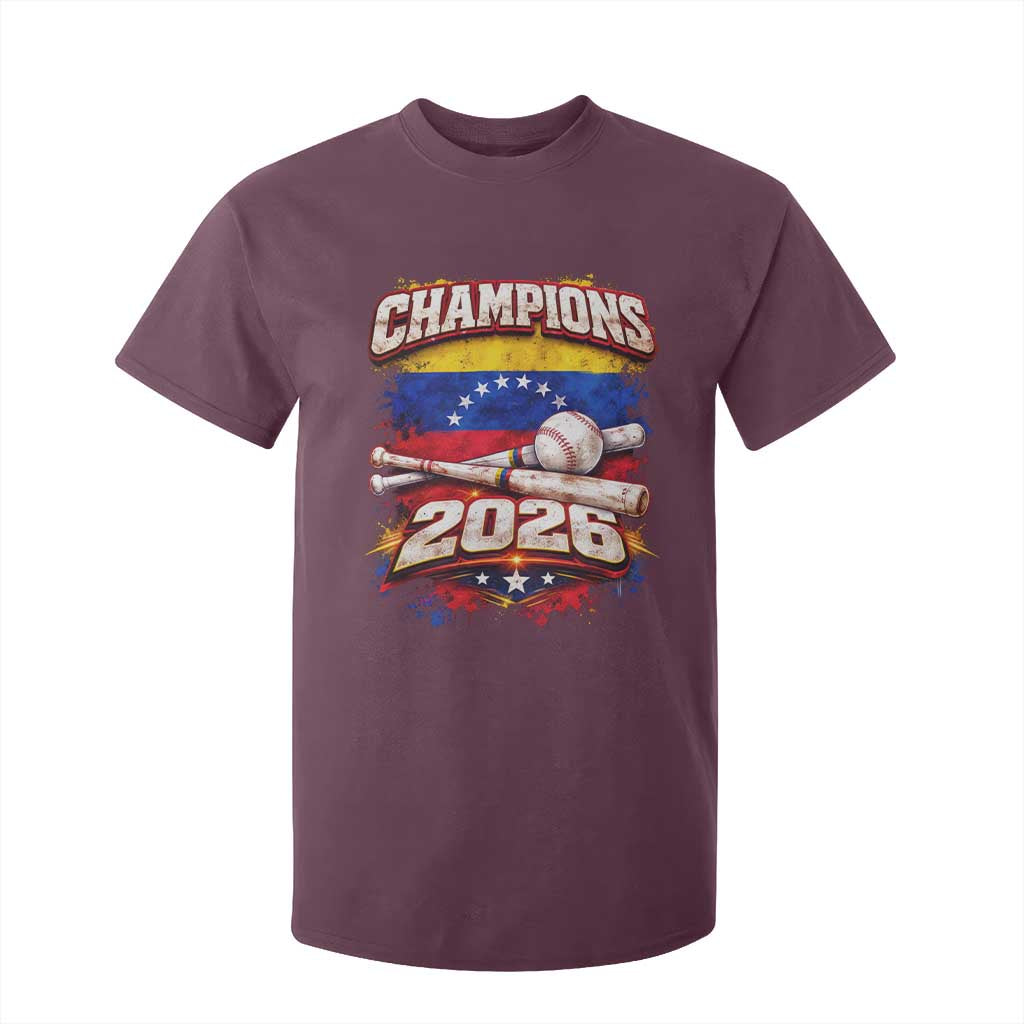 Venezuela Champions 2026 Baseball Lover Venezuelan Flag T Shirt For Kid TS11 Maroon Print Your Wear