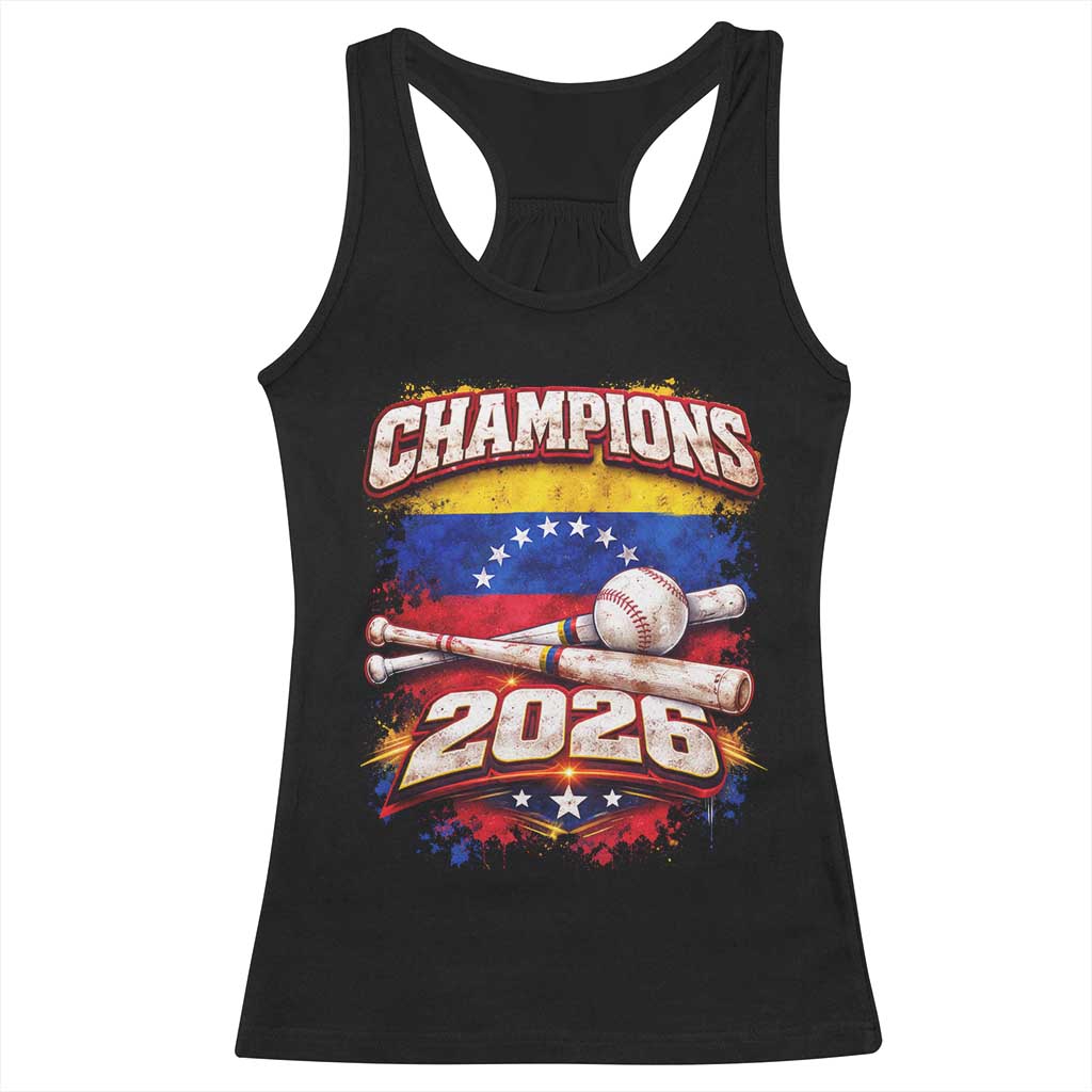 Venezuela Champions 2026 Baseball Lover Venezuelan Flag Racerback Tank Top TS11 Black Print Your Wear