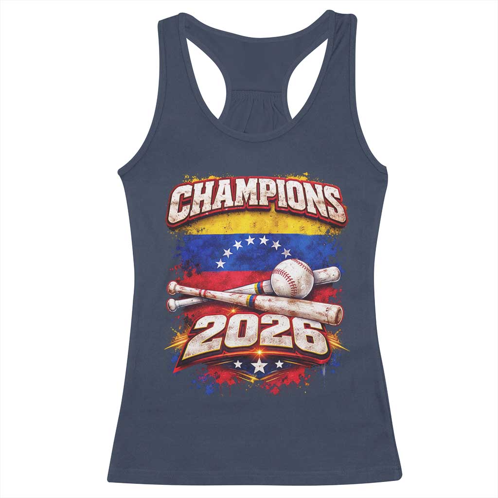 Venezuela Champions 2026 Baseball Lover Venezuelan Flag Racerback Tank Top TS11 Navy Print Your Wear