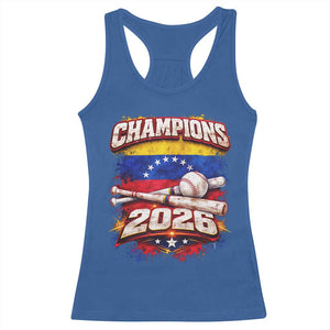 Venezuela Champions 2026 Baseball Lover Venezuelan Flag Racerback Tank Top TS11 Royal Blue Print Your Wear