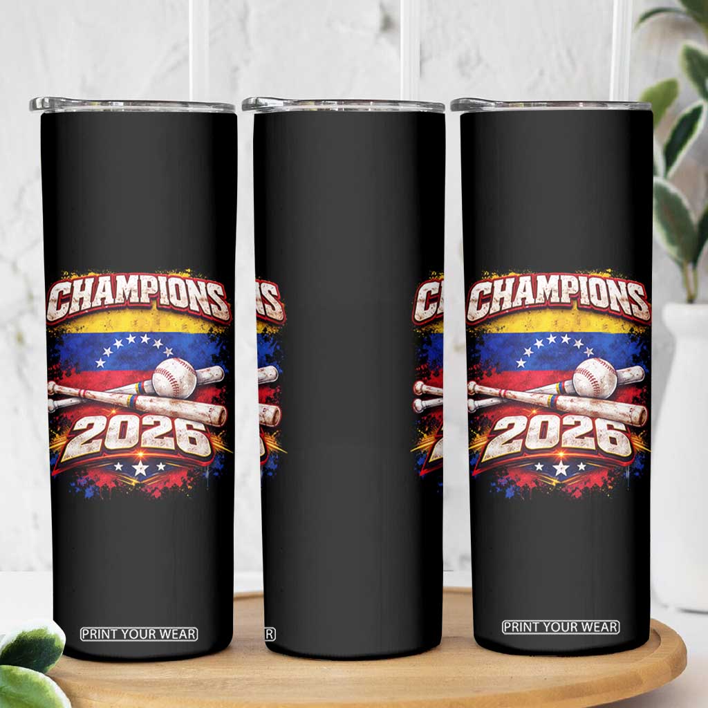 Venezuela Champions 2026 Baseball Lover Venezuelan Flag Skinny Tumbler TS11 Print Your Wear