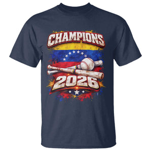 Venezuela Champions 2026 Baseball Lover Venezuelan Flag T Shirt TS11 Navy Print Your Wear