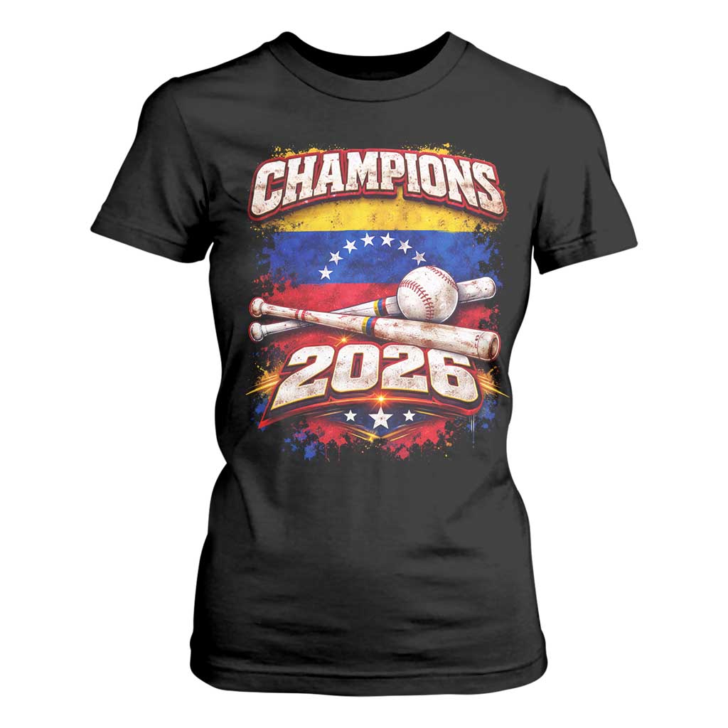Venezuela Champions 2026 Baseball Lover Venezuelan Flag T Shirt For Women TS11 Black Print Your Wear