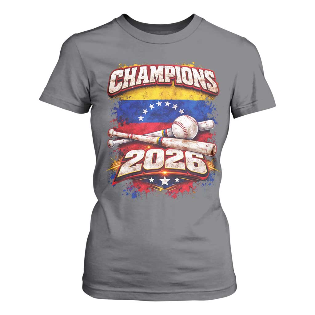 Venezuela Champions 2026 Baseball Lover Venezuelan Flag T Shirt For Women TS11 Charcoal Print Your Wear