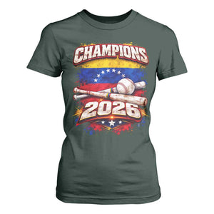 Venezuela Champions 2026 Baseball Lover Venezuelan Flag T Shirt For Women TS11 Dark Forest Green Print Your Wear