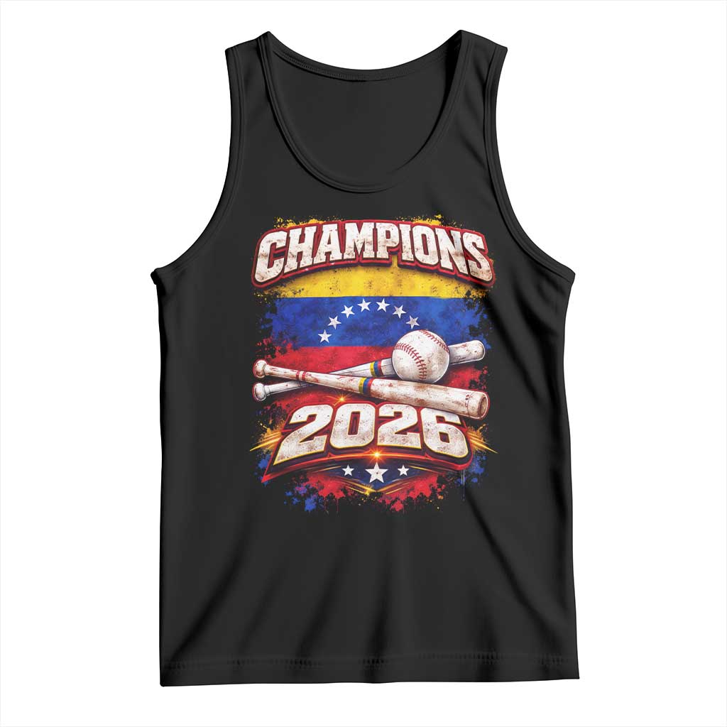 Venezuela Champions 2026 Baseball Lover Venezuelan Flag Tank Top TS11 Black Print Your Wear