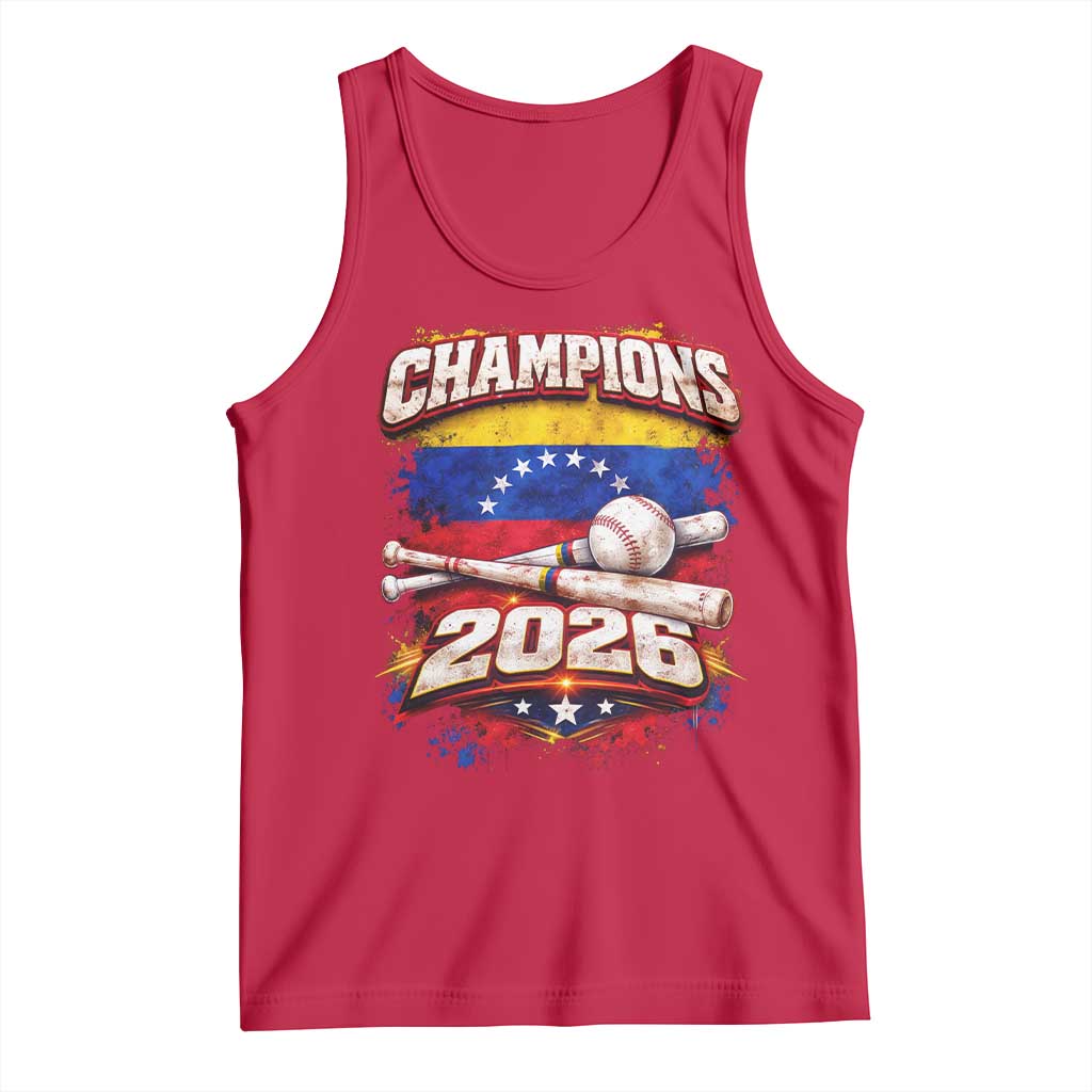 Venezuela Champions 2026 Baseball Lover Venezuelan Flag Tank Top TS11 Red Print Your Wear