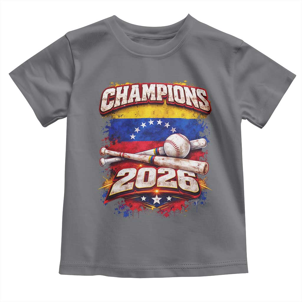 Venezuela Champions 2026 Baseball Lover Venezuelan Flag Toddler T Shirt TS11 Charcoal Print Your Wear