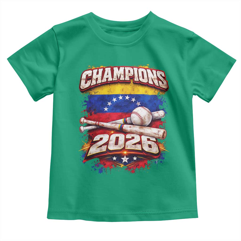 Venezuela Champions 2026 Baseball Lover Venezuelan Flag Toddler T Shirt TS11 Irish Green Print Your Wear