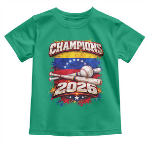 Venezuela Champions 2026 Baseball Lover Venezuelan Flag Toddler T Shirt TS11 Irish Green Print Your Wear