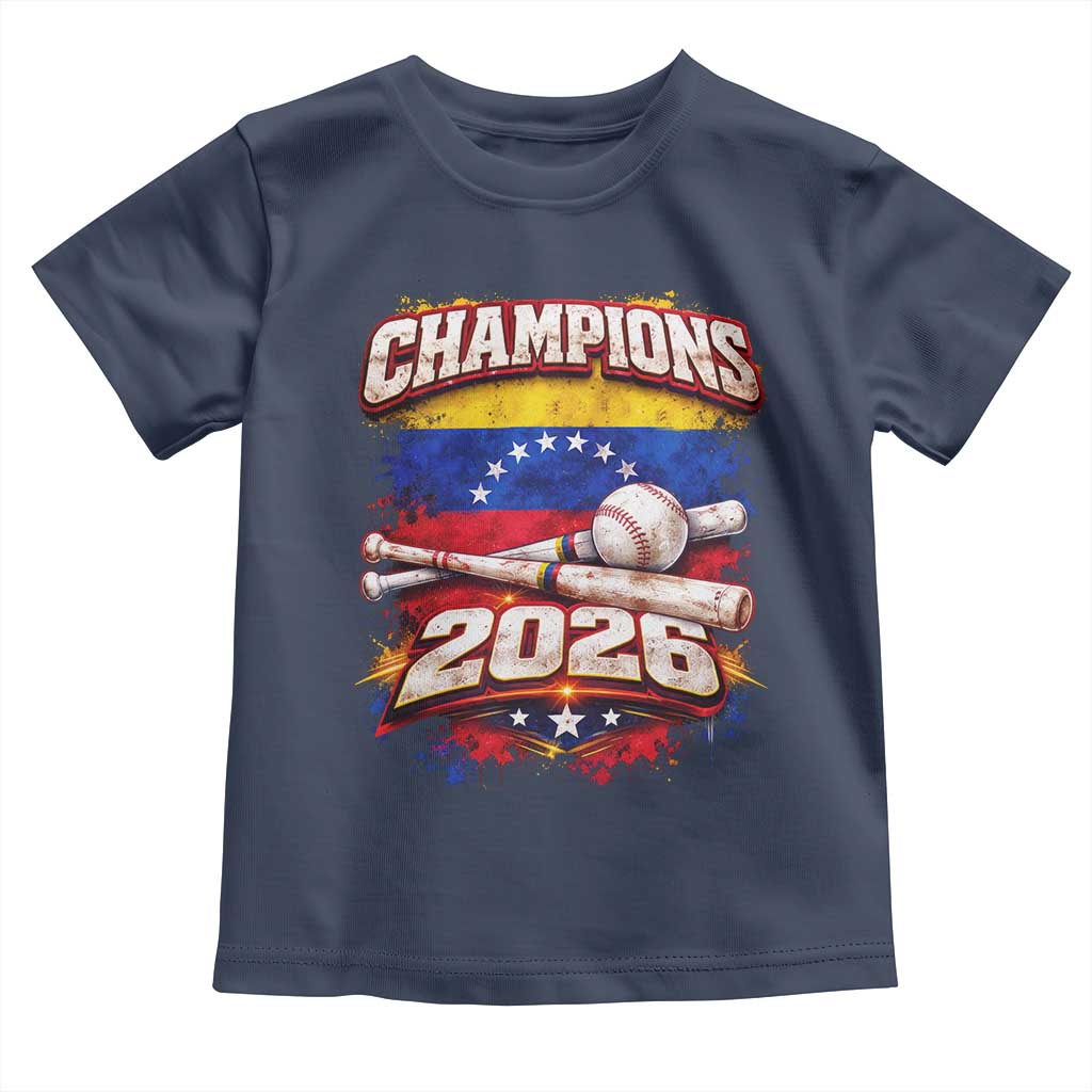 Venezuela Champions 2026 Baseball Lover Venezuelan Flag Toddler T Shirt TS11 Navy Print Your Wear
