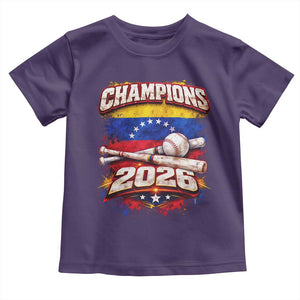 Venezuela Champions 2026 Baseball Lover Venezuelan Flag Toddler T Shirt TS11 Purple Print Your Wear