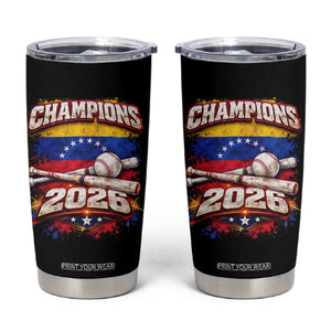 Venezuela Champions 2026 Baseball Lover Venezuelan Flag Tumbler Cup TS11 Black Print Your Wear