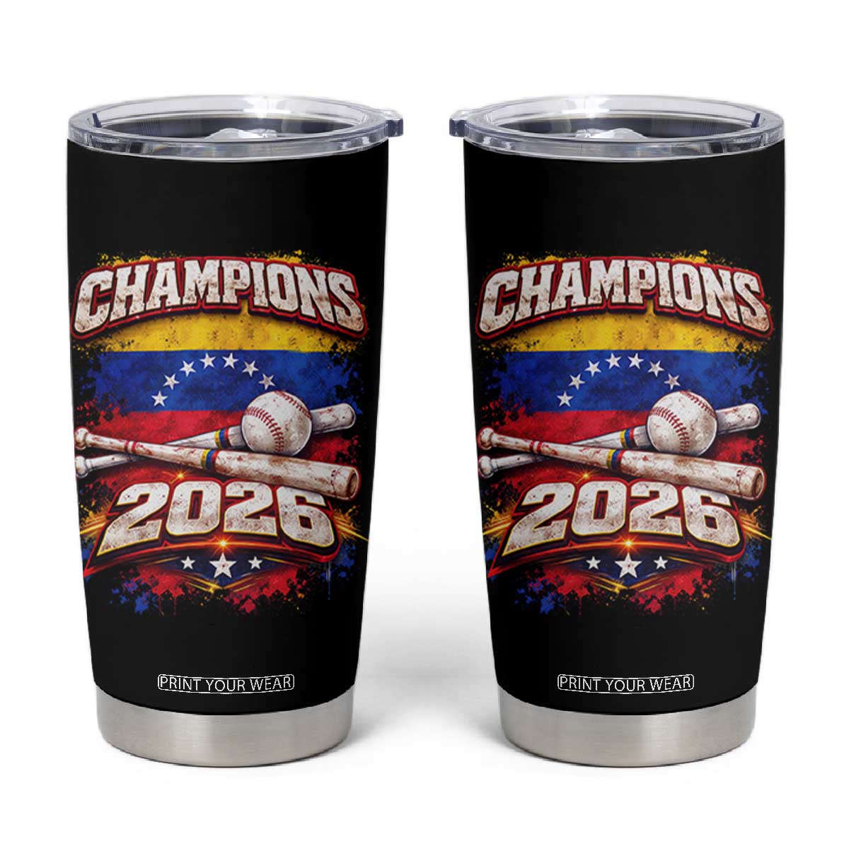 Venezuela Champions 2026 Baseball Lover Venezuelan Flag Tumbler Cup TS11 Black Print Your Wear