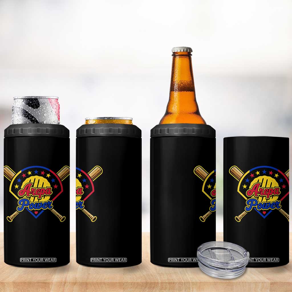 Arepa Power Venezuela Baseball Lover 4 in 1 Can Cooler Tumbler Venezuelan Pride TS11 Print Your Wear