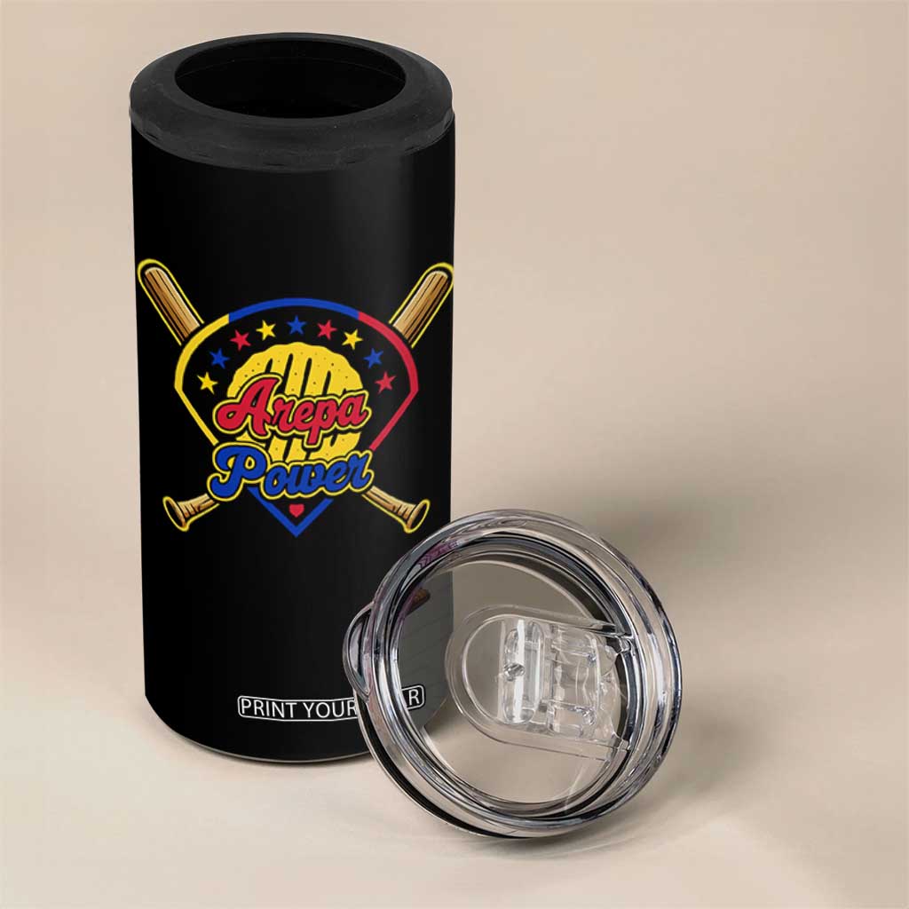 Arepa Power Venezuela Baseball Lover 4 in 1 Can Cooler Tumbler Venezuelan Pride TS11 Print Your Wear