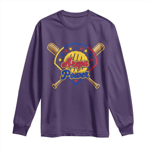 Arepa Power Venezuela Baseball Lover Long Sleeve Shirt Venezuelan Pride TS11 Purple Print Your Wear