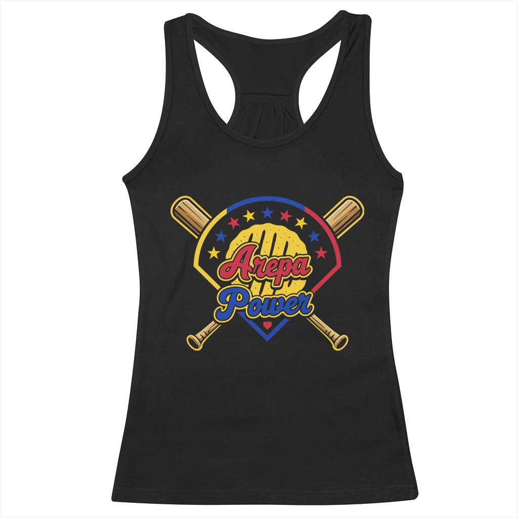 Arepa Power Venezuela Baseball Lover Racerback Tank Top Venezuelan Pride TS11 Black Print Your Wear
