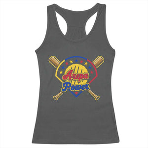 Arepa Power Venezuela Baseball Lover Racerback Tank Top Venezuelan Pride TS11 Dark Heather Print Your Wear