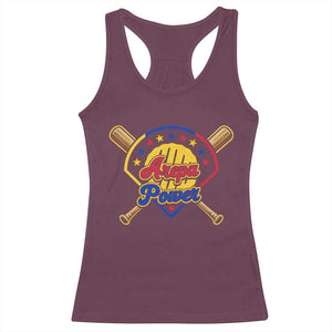 Arepa Power Venezuela Baseball Lover Racerback Tank Top Venezuelan Pride TS11 Maroon Print Your Wear