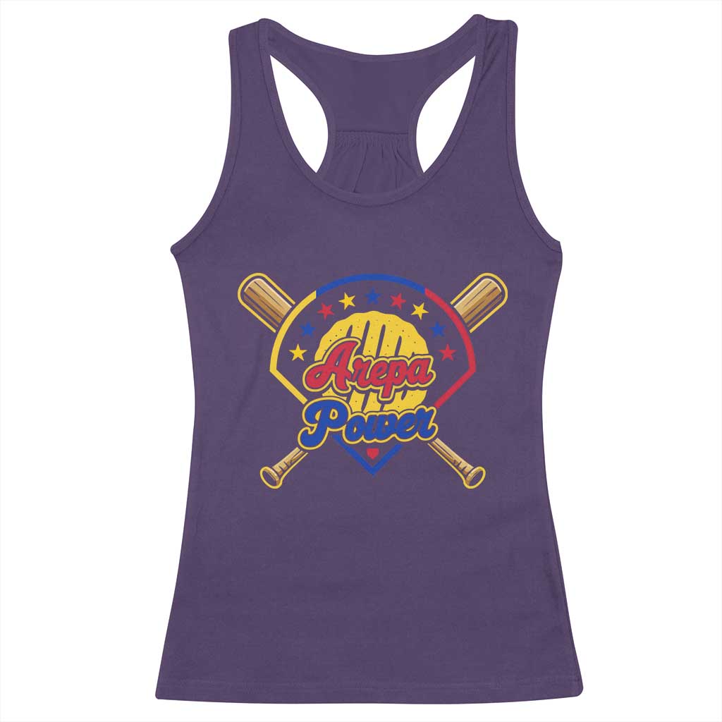Arepa Power Venezuela Baseball Lover Racerback Tank Top Venezuelan Pride TS11 Purple Print Your Wear