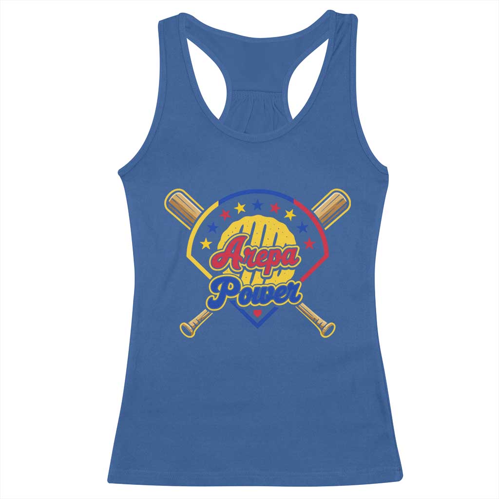 Arepa Power Venezuela Baseball Lover Racerback Tank Top Venezuelan Pride TS11 Royal Blue Print Your Wear
