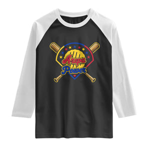 Arepa Power Venezuela Baseball Lover Raglan Shirt Venezuelan Pride TS11 Black White Print Your Wear