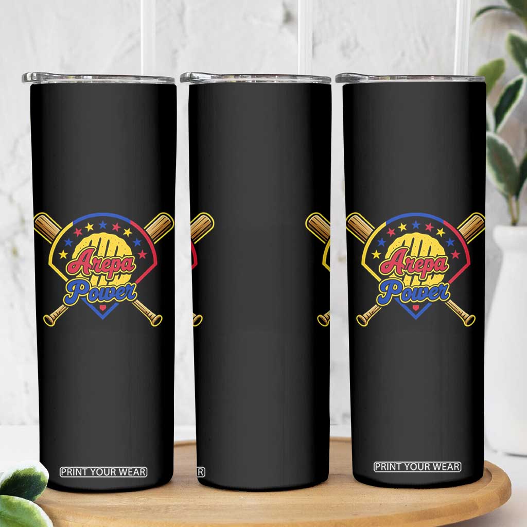Arepa Power Venezuela Baseball Lover Skinny Tumbler Venezuelan Pride TS11 Print Your Wear