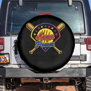 Arepa Power Venezuela Baseball Lover Spare Tire Cover Venezuelan Pride TS11 No hole Black Print Your Wear