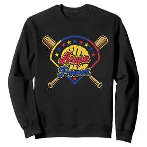 Arepa Power Venezuela Baseball Lover Sweatshirt Venezuelan Pride TS11 Black Print Your Wear