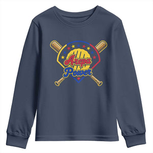 Arepa Power Venezuela Baseball Lover Youth Sweatshirt Venezuelan Pride TS11 Navy Print Your Wear
