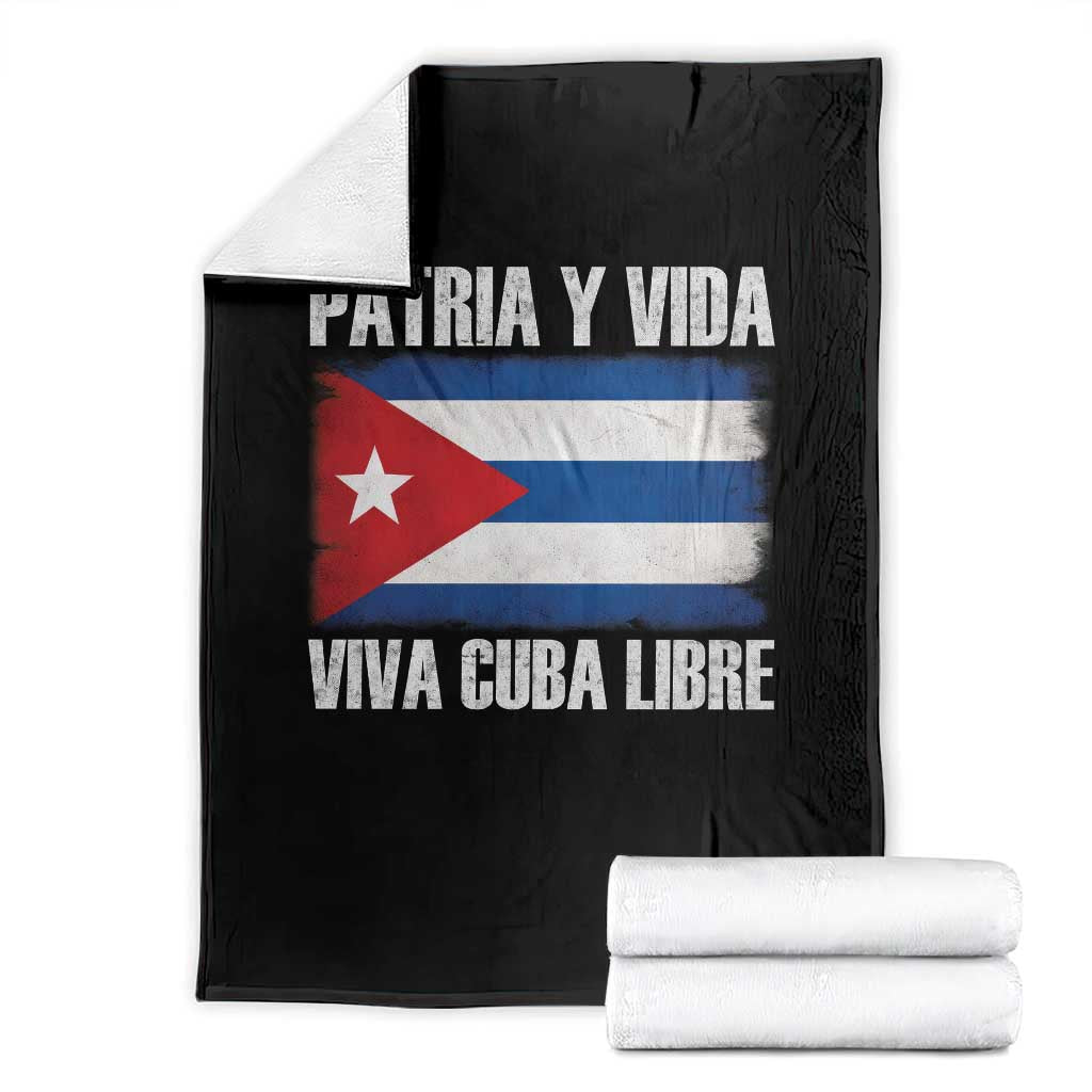 Patria y Vida Cuba Libre Throw Blanket Freedom Patriotic Cuban Flag TS11 Black Print Your Wear